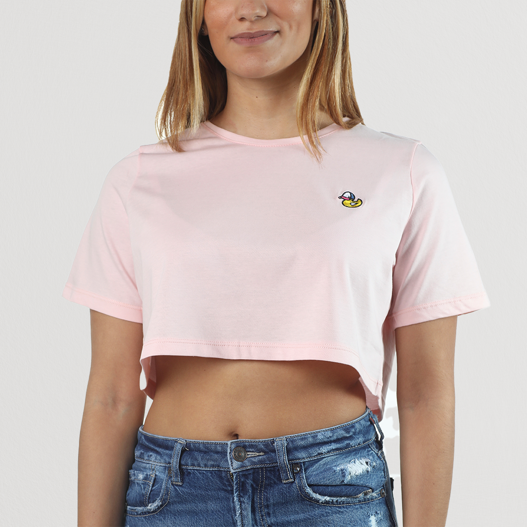 Embroidery Pink Crop Top