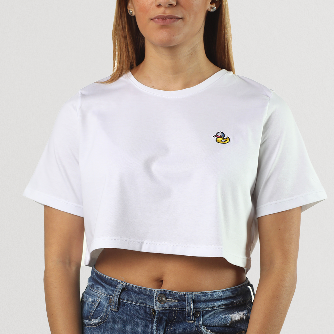 Embroidery White Crop Top