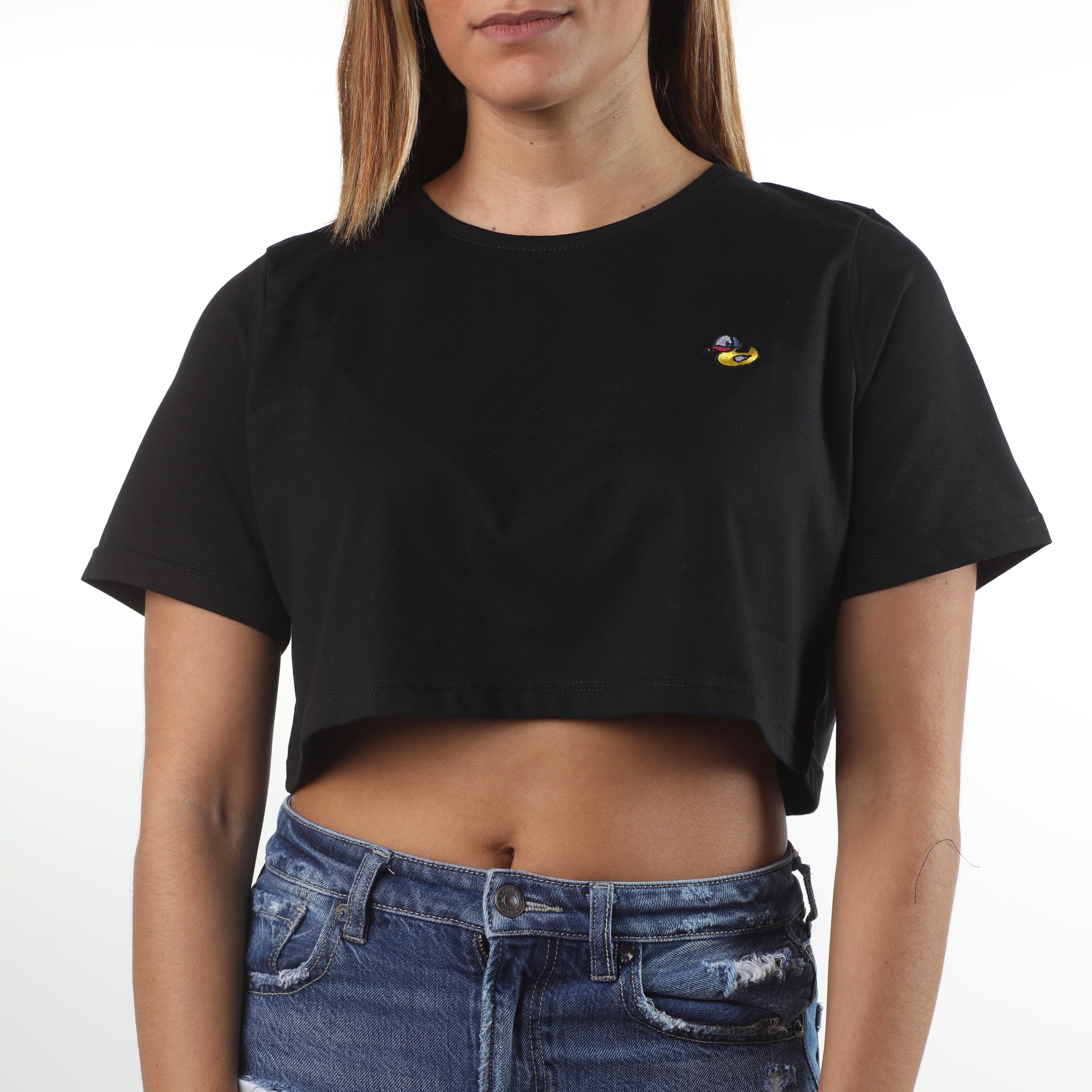 Embroidery BlackCrop Top