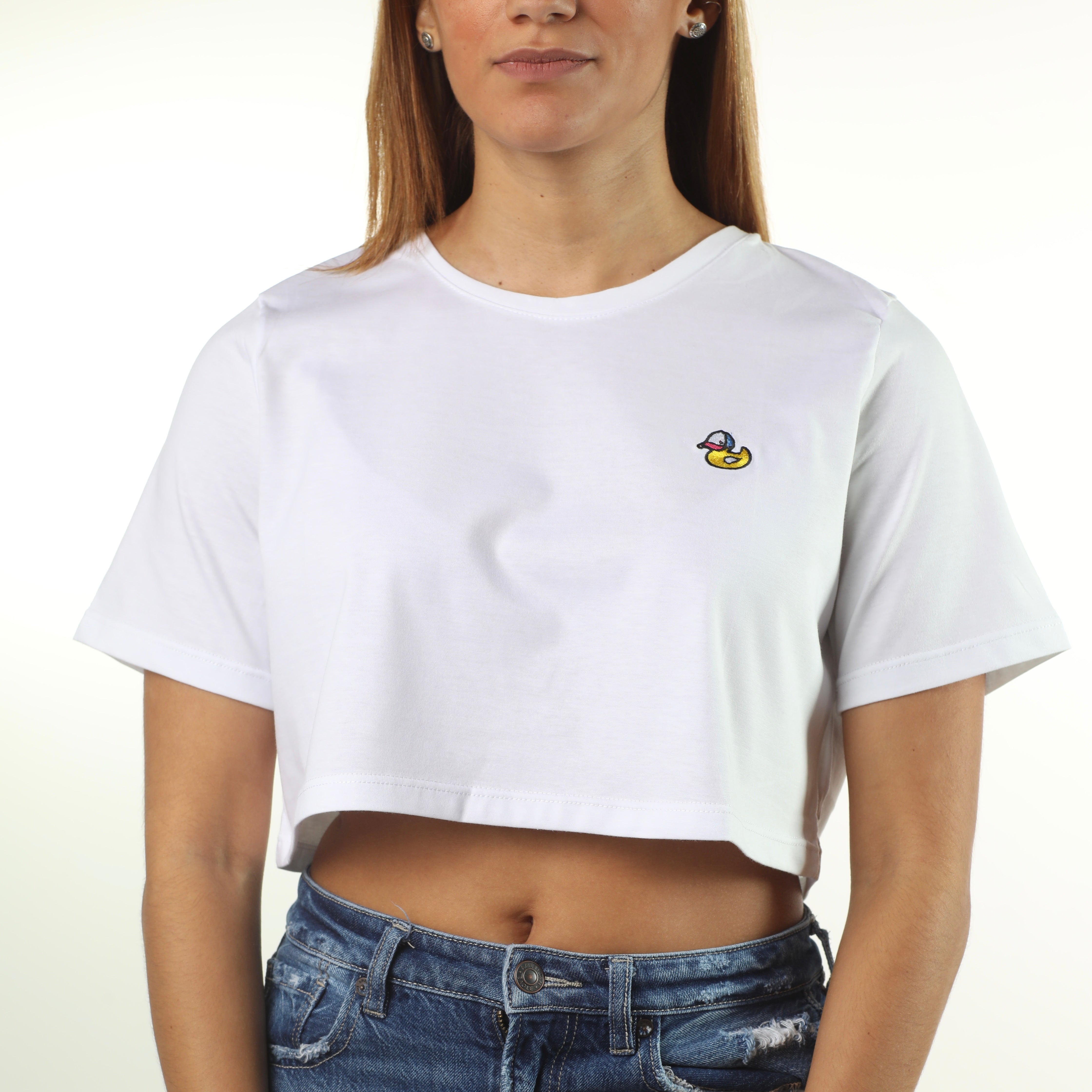 Embroidery White Crop Top