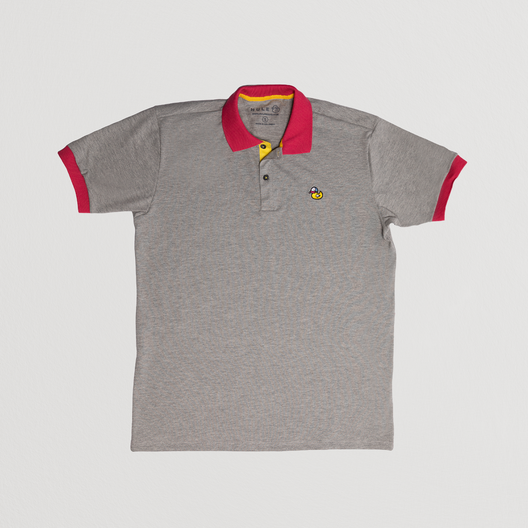 Grey and Fucsia Polo Shirt